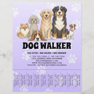 Flyer Paseador de Perros de Niños Sentados Promocional P