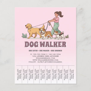 Flyer Paseador de Perros Promocional Personalizado de Cu