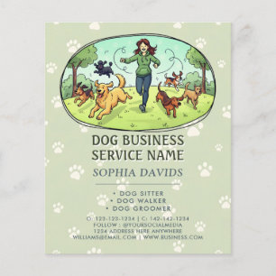Flyer Paseo de Perros Cuidado de Mascotas Personalizado