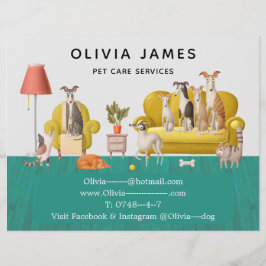 Flyer Paseo de perros y servicios de cuidado de mascotas