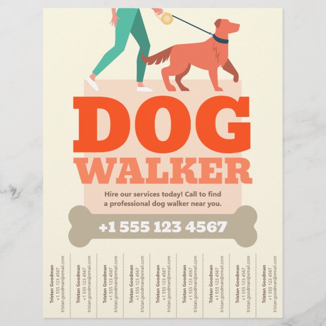 Flyer Paseo simple de perros (Frente)