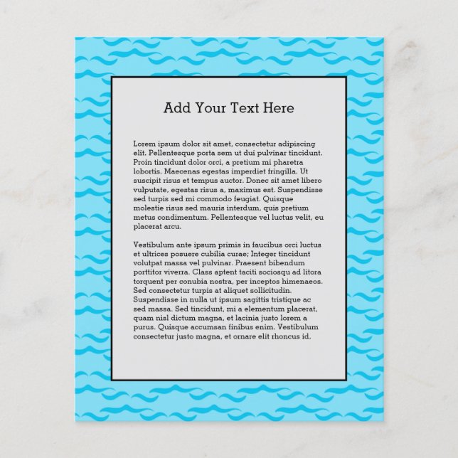 Flyer Pastel Blue Sea Water Waves Pacific Ocean (Frente)