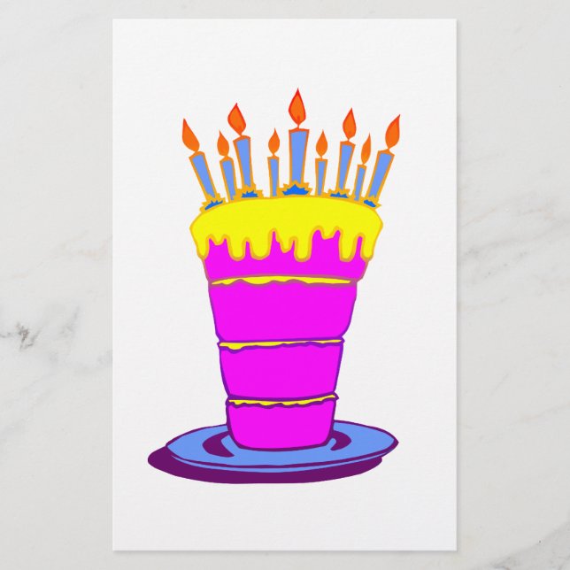 Flyer Pastel de cumpleaños rosado gigante (Frente)