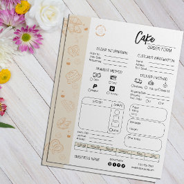 Flyer Pastel de pastelería de panadería de pequeña empre