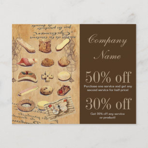 Flyer pastel francés de postre galletas panadería