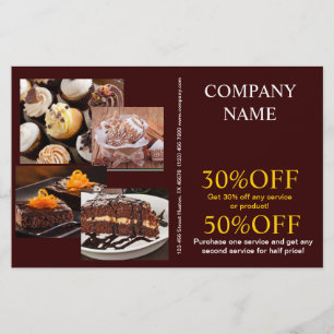 Flyer pastel moderno de postre pastelero panadería