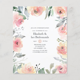 Flyer Pastel Rubor Pink Floral Bridesmaids Luncheon