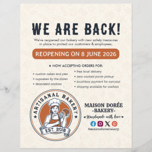 Flyer Pastelería Chef de Repostería Panadería Catering G