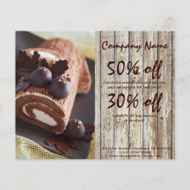 Flyer pastelería de chocolate de postre rústico de grano