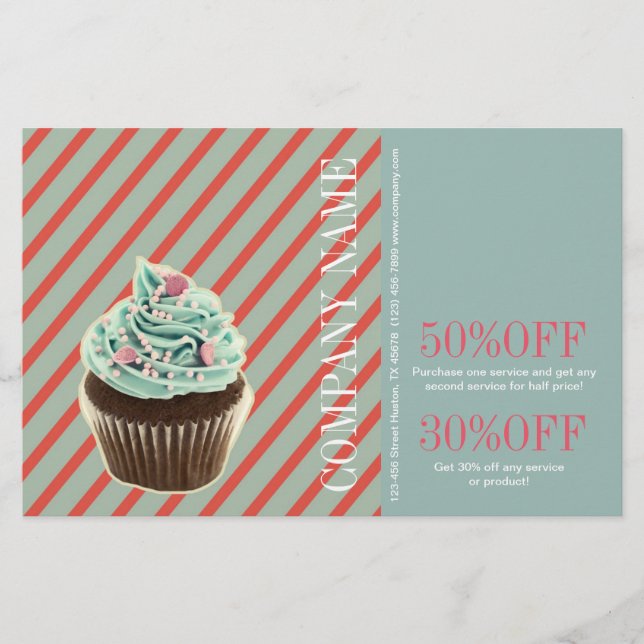 Flyer pastelería de cupcakes de catering de tortas vinta (Frente)