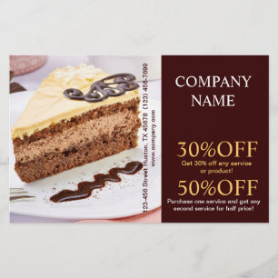 Flyer pastelería moderna de cupcakes y tortas