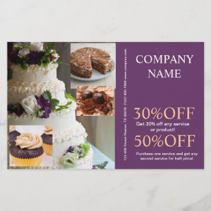 Flyer Pastelería moderna de pasteles cupcakes panadero