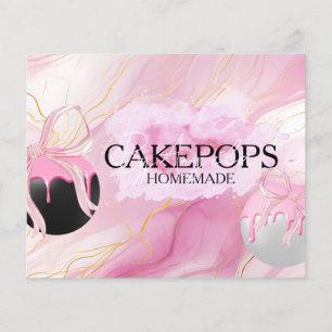Flyer Pastelitos de Bizcocho Panadería Dulces Rosados