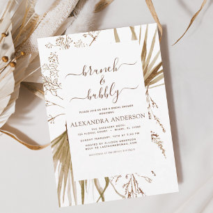 Flyer Pasto de Pampas Boho Brunch y Bubbly Presupuesto