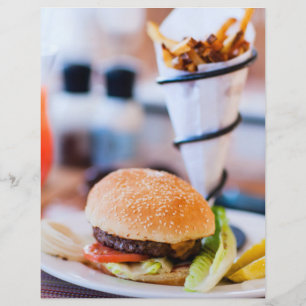 Flyer Patatas fritas y hamburguesas