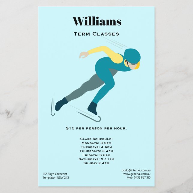 Flyer Patinaje de velocidad (Frente)