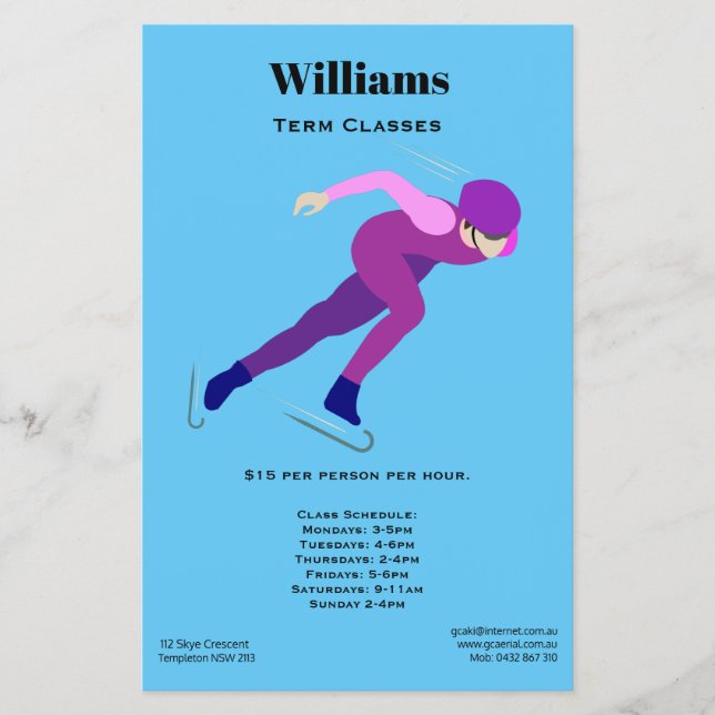 Flyer Patinaje de velocidad (Frente)