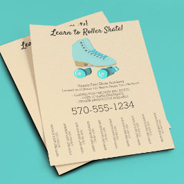 Flyer Patinaje sobre ruedas, clases de patinaje, derby d