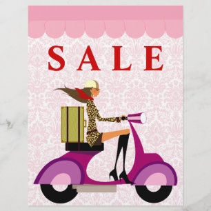 Flyer Patinete Volador de Moda Mujer Rosa Damask