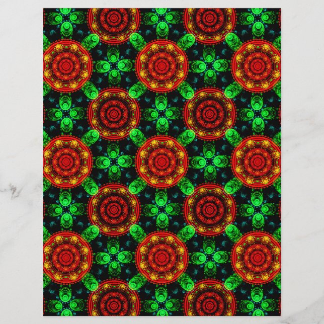 Flyer Patrón abstracto boho elegante moderno floral #504 (Frente)