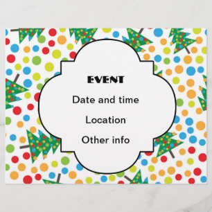 Flyer patrón de árboles de Navidad