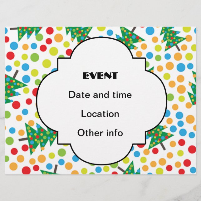 Flyer patrón de árboles de Navidad (Frente)