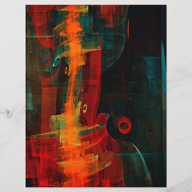 Flyer Patrón de arte abstracto moderno de agua naranja r (Frente)