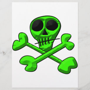Flyer Patrón de Calavera y Huesos Cruzados