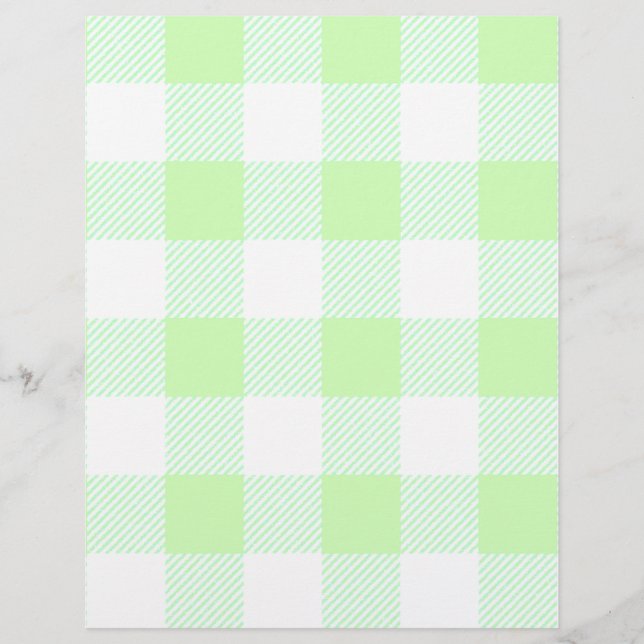 Flyer Patrón de comprobación de Gingham verde claro (Frente)