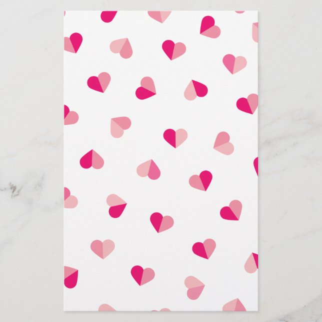 Flyer Patrón de corazón rosado de amor (Frente)