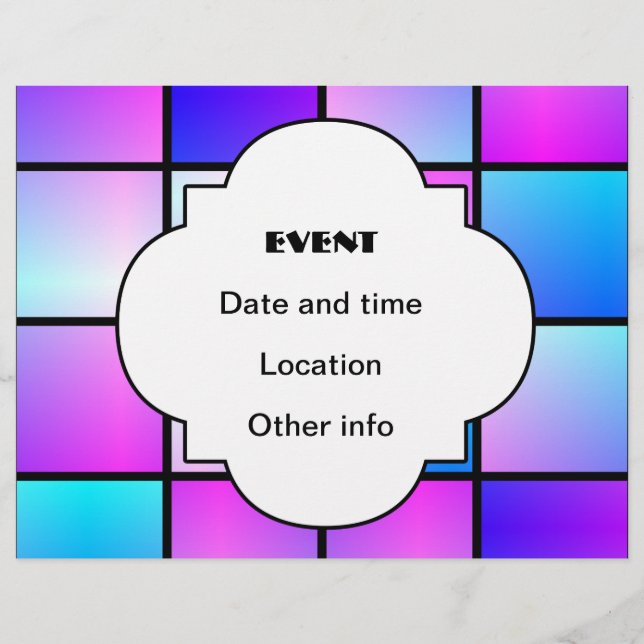 Flyer Patrón de cuadrados de degradado (Frente)