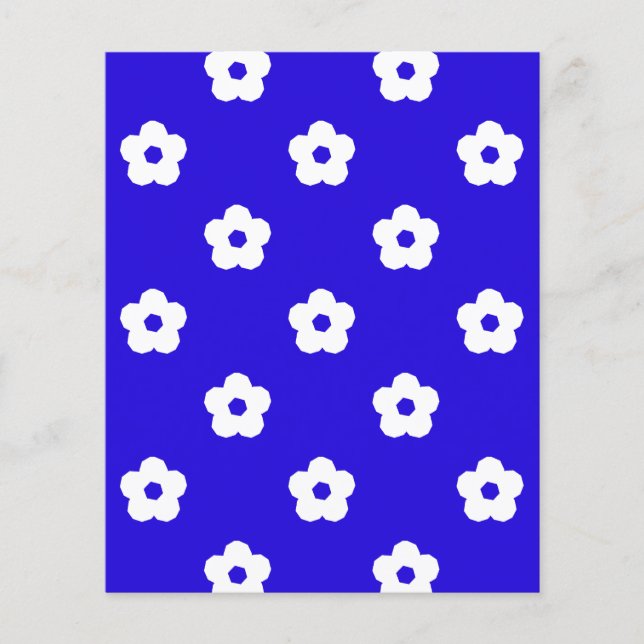 Flyer Patrón de flor blanco (Frente)