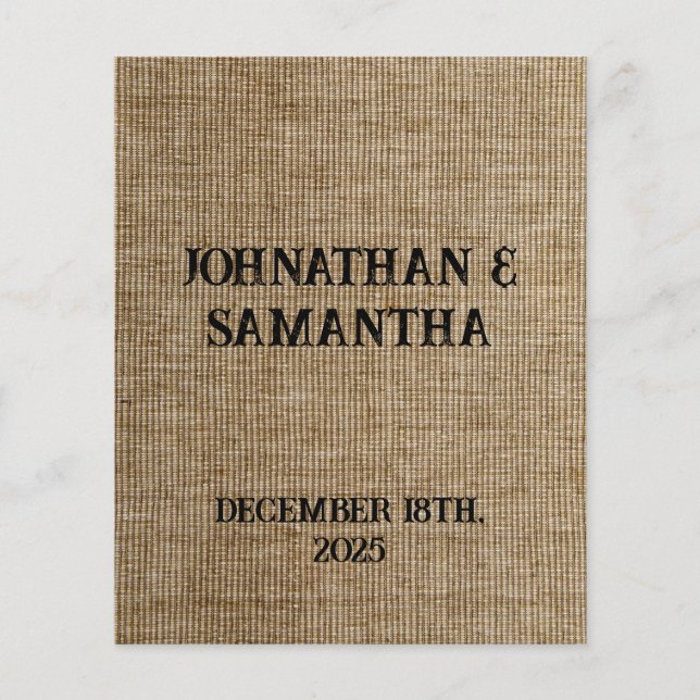 Flyer Patrón de la naturaleza rústica de la burpía boda  (Frente)