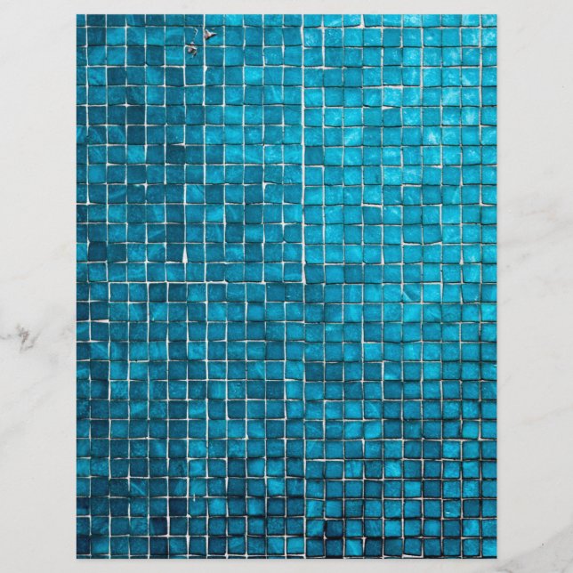 Flyer Patrón de mosaico azul (Frente)