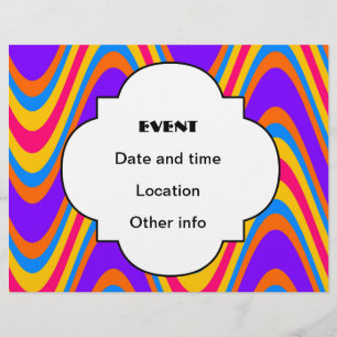 Flyer Patrón de ondas coloridas