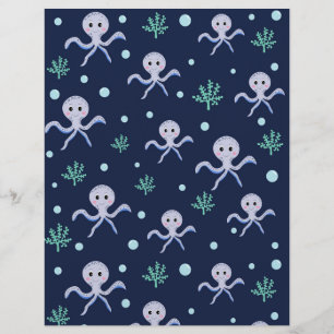 Flyer Patrón de pulpo bajo el mar