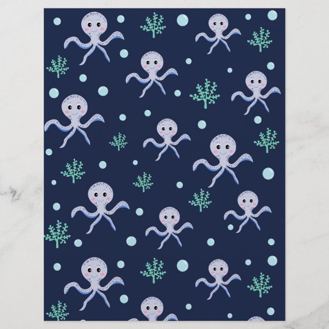 Flyer Patrón de pulpo bajo el mar (Frente)