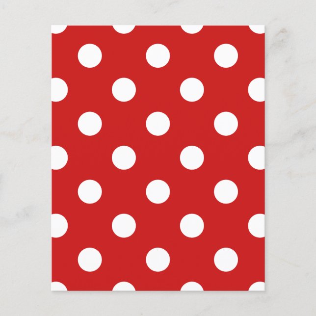 Flyer Patrón de puntos de polka rojo y blanco (Frente)