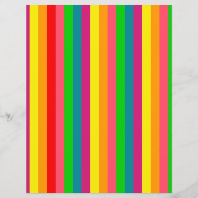 Flyer Patrón de rayas verticales de arcoíris multicolor (Atrás)