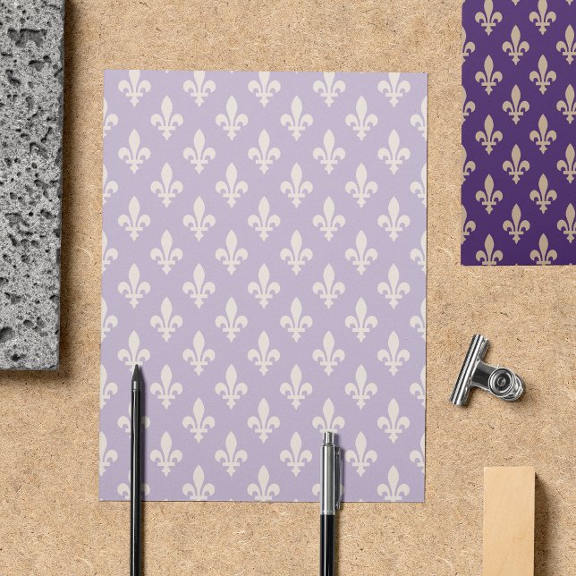 Flyer Patrón Fleur de Lis, francés, real, crema, púrpura (Subido por el creador)