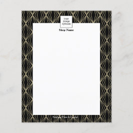 Flyer Patrón geométrico moderno negro