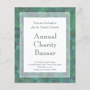 Flyer Patrón geométrico verde malachita elegante