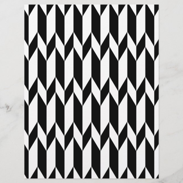 Flyer Patrón gráfico de resumen en blanco y negro. (Frente)