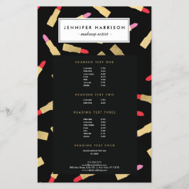 Flyer Patrón lujoso de lápiz labial en artista de maquil