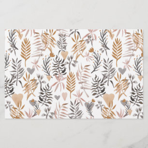 Flyer Patrón sin foco de plantas al estilo boho