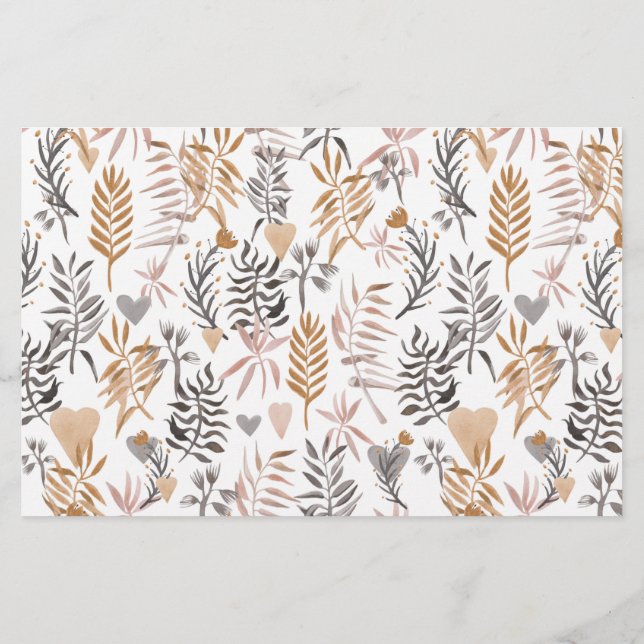 Flyer Patrón sin foco de plantas al estilo boho (Atrás)
