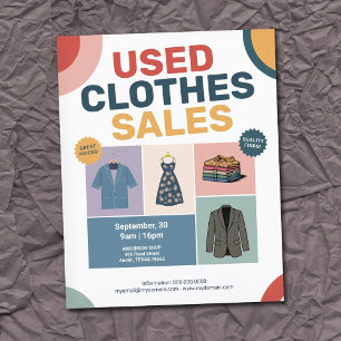 Flyer Patrones geométricos de pastel - Venta de ropa usa
