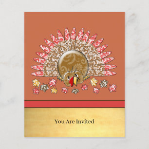 Flyer Pavo de Acción de Gracias de dibujos animados lind