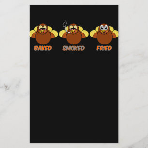Flyer Pavo Frito Ahumado al Horno BBQ Divertido