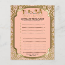 Peach and Gold Damask Teddy Bears - Juego